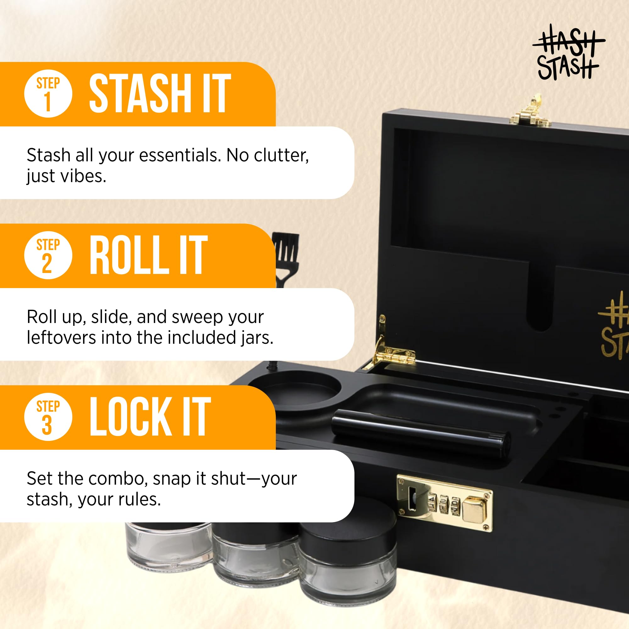 HASHSTASH airtight glass jars close-up preserving freshness and separation