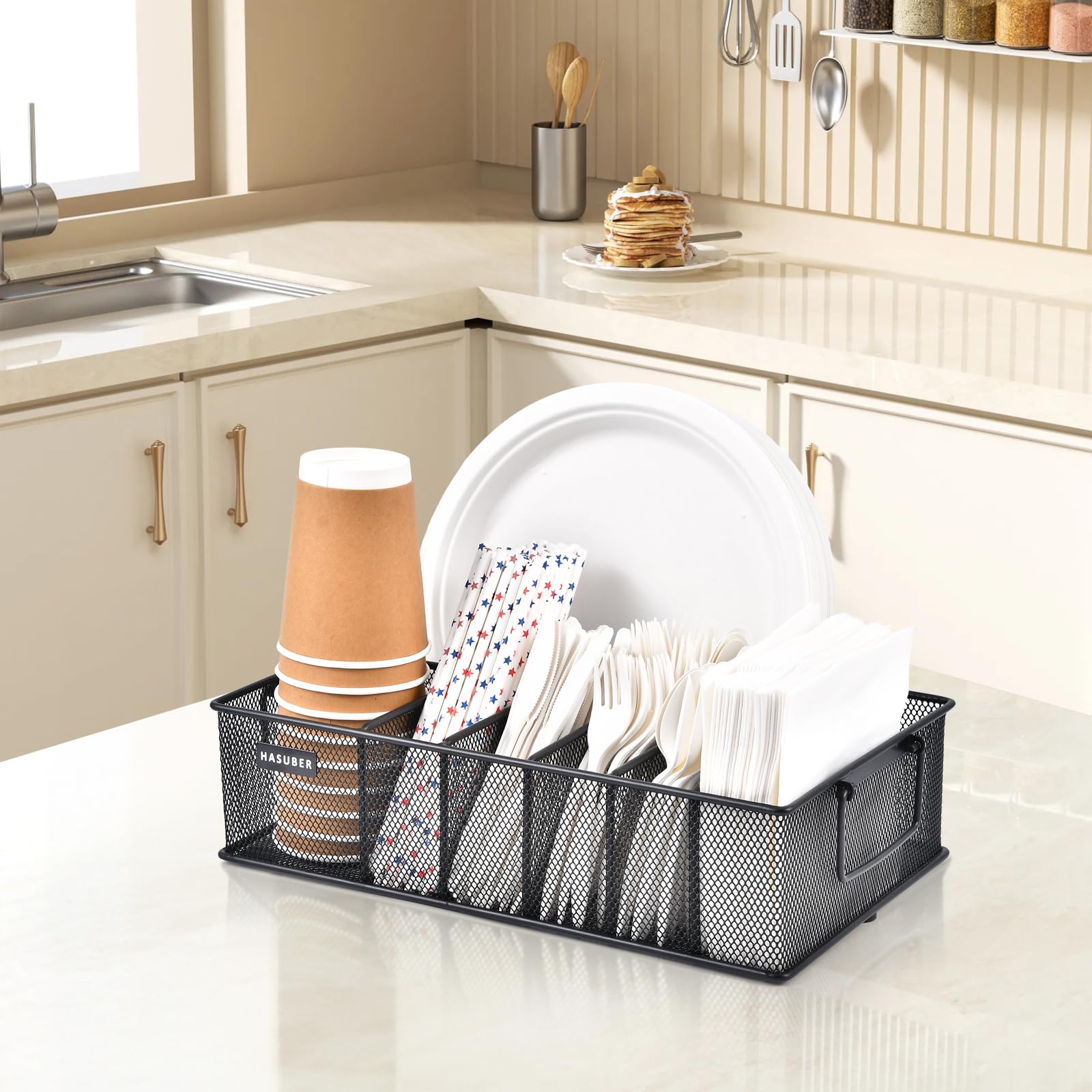 Hasuber base with protective pads to prevent countertop scratches