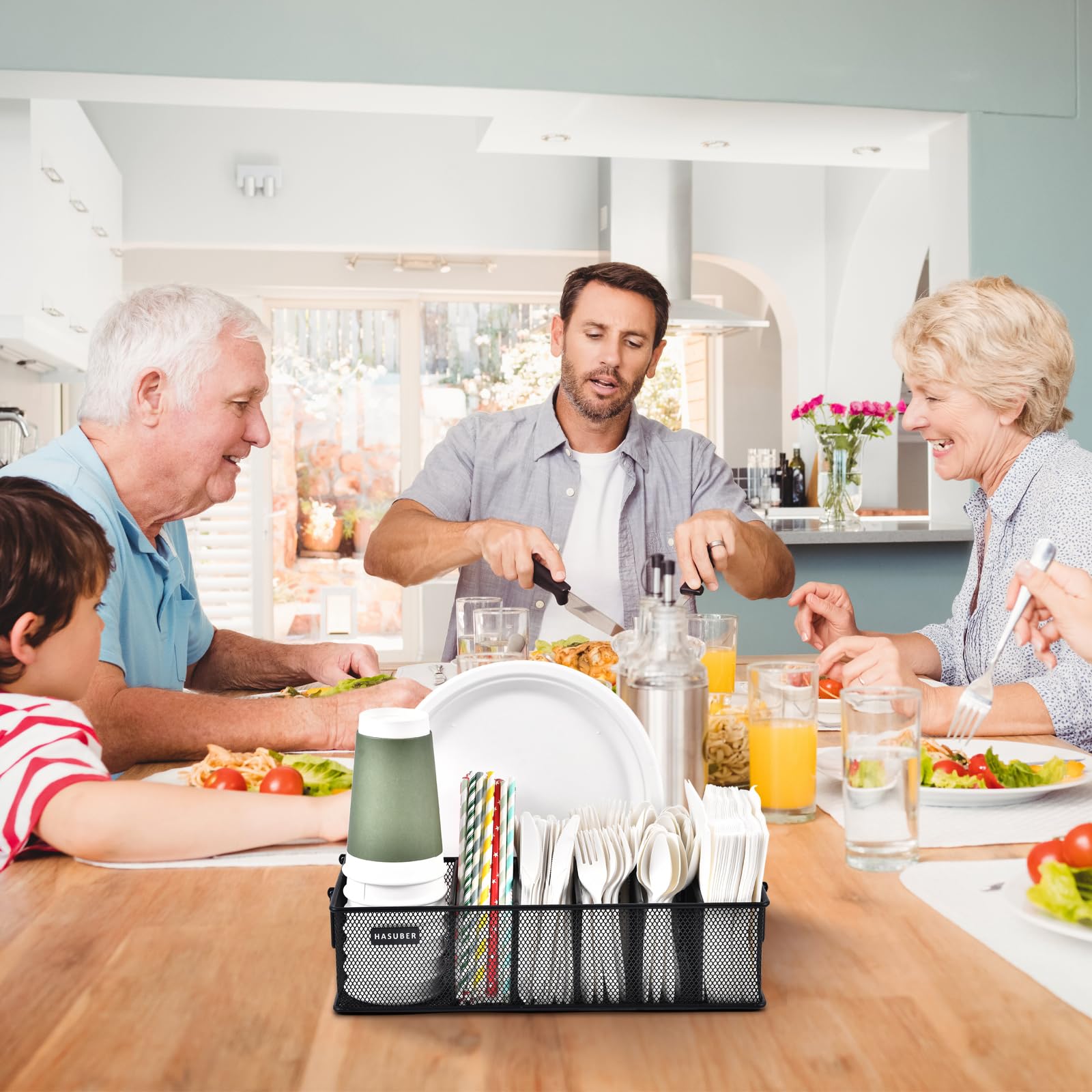Hasuber styled on kitchen countertop to show everyday usability