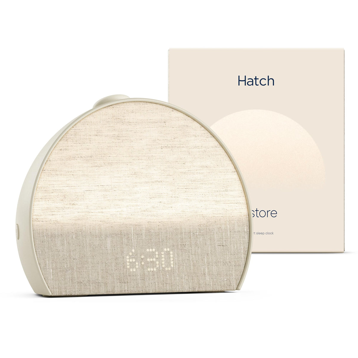 Hatch Restore 3 front view showing neutral putty finish and sleek silhouette for calmer bedrooms