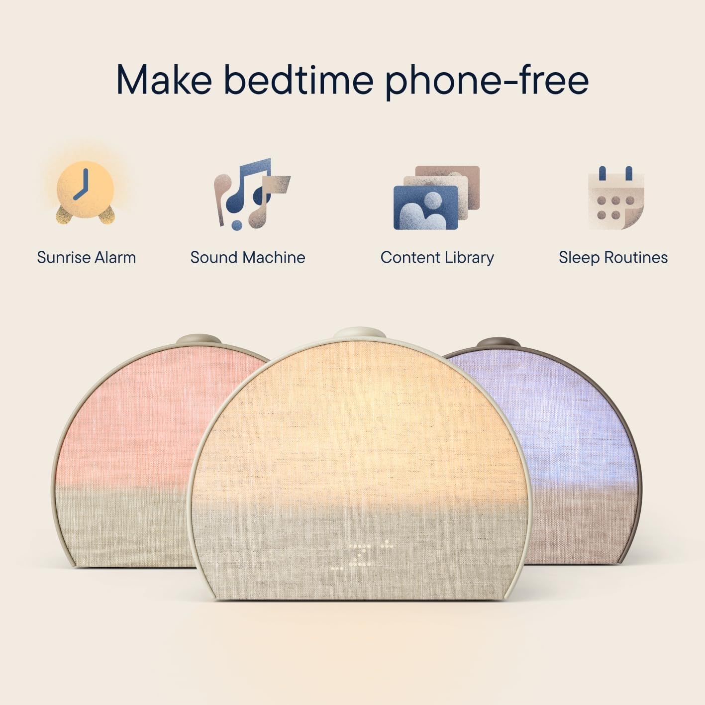 Hatch Restore 3 side profile highlighting compact shape and subtle design for bedside style