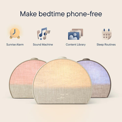 Hatch Restore 3 side profile highlighting compact shape and subtle design for bedside style