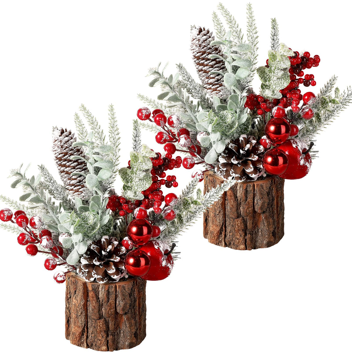 hatisan front view tabletop trees showing festive styling and instant charm