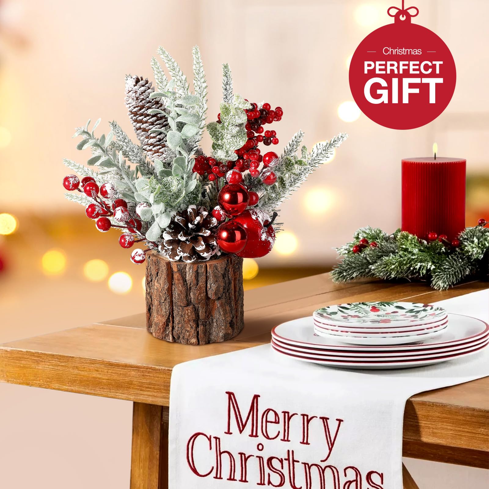 hatisan tree with warm LED lights creating cozy glow and layered texture