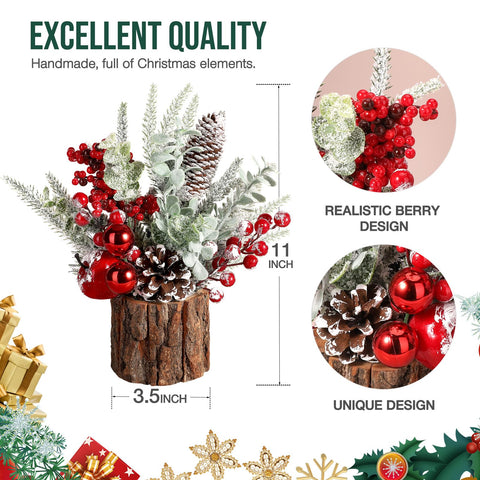 hatisan trees in a mini Christmas village adding depth and seasonal story