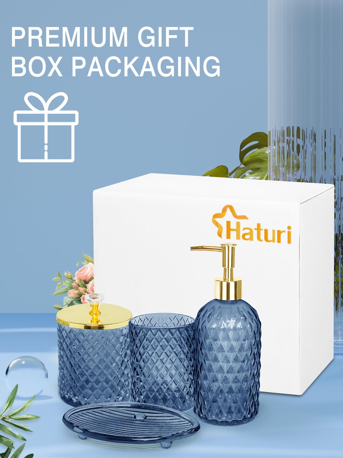 Haturi cotton jar open with Q-tips showing accessible, attractive storage