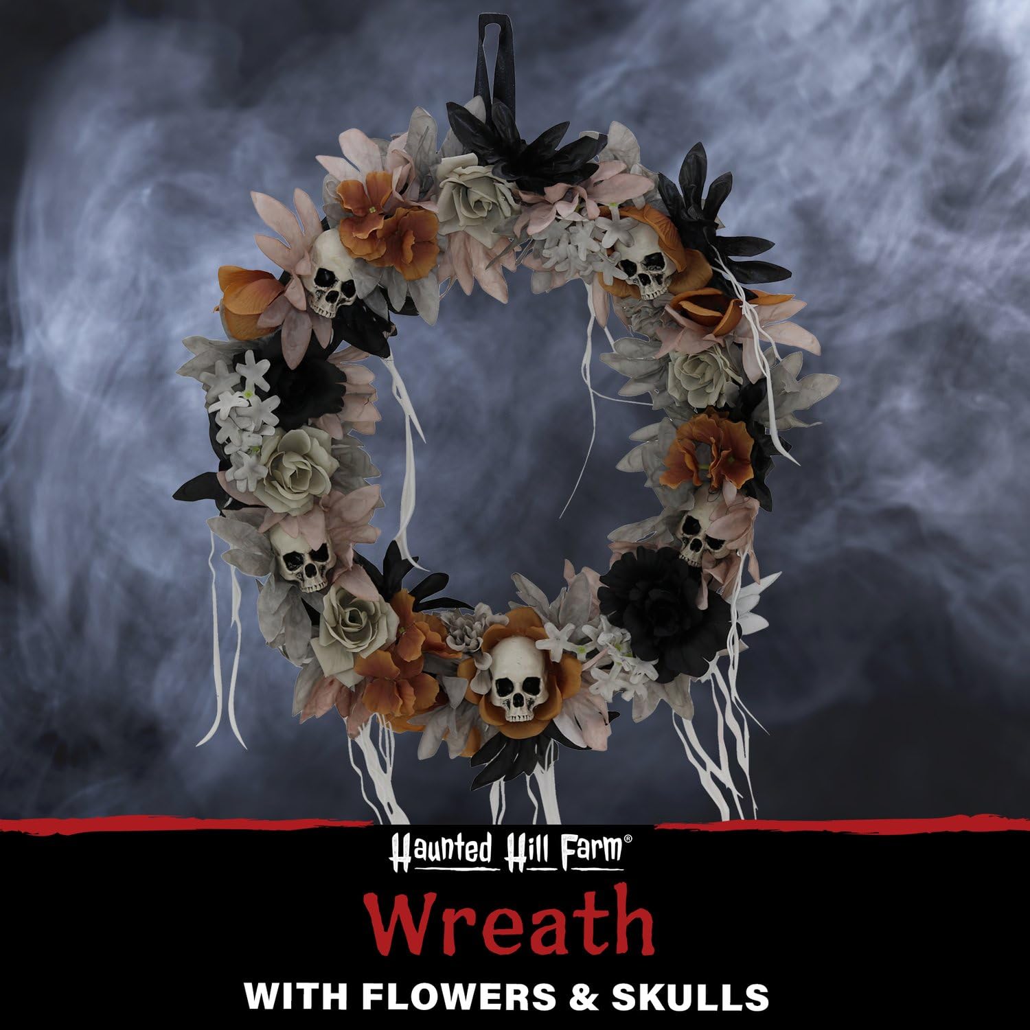 Haunted Hill Farm skull close-up highlighting sculpted detail and chilling effect