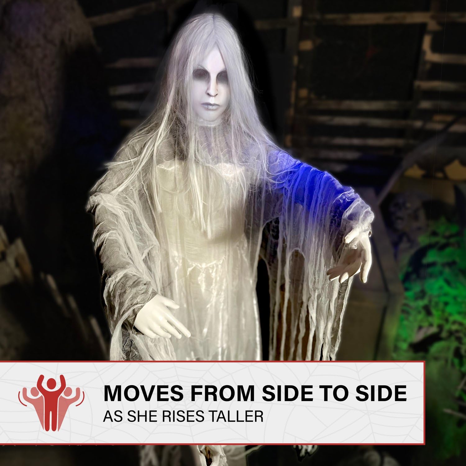 Haunted Hill Farm poseable arms detail demonstrating customization and scare variety