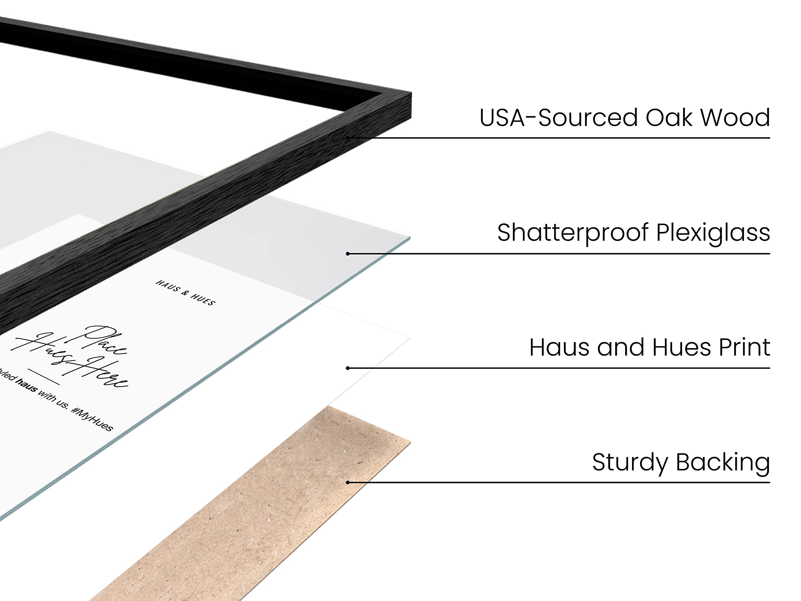 HAUS AND HUES oak grain close-up highlighting durable wood and premium finish