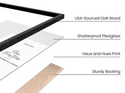 HAUS AND HUES oak grain close-up highlighting durable wood and premium finish