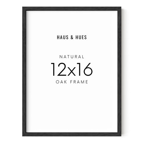 HAUS AND HUES black oak frame front view showing clean modern edge and instant polish