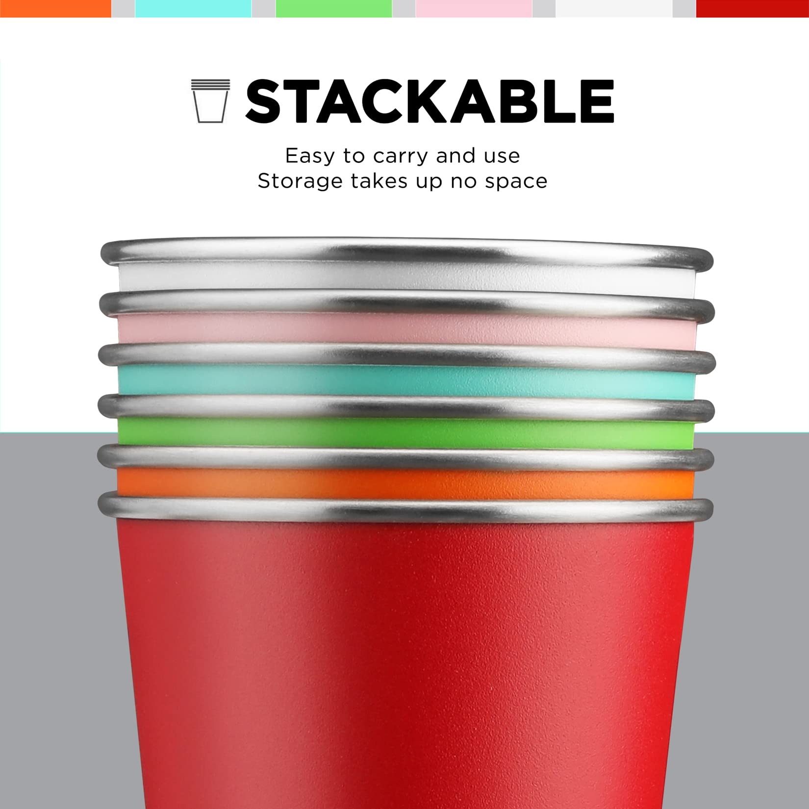 HAUSHOF cups on a camping table highlighting outdoor durability and convenience benefit
