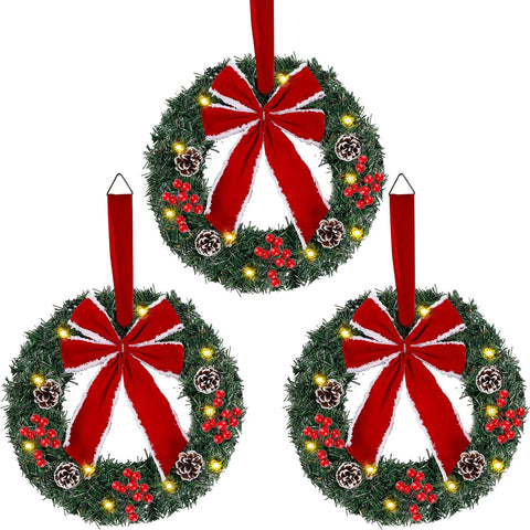 Hausse front door set of three wreaths showing coordinated festive entryway benefits