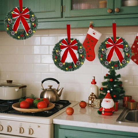 Hausse wreaths arranged on mantel in living room showing instant seasonal styling benefits