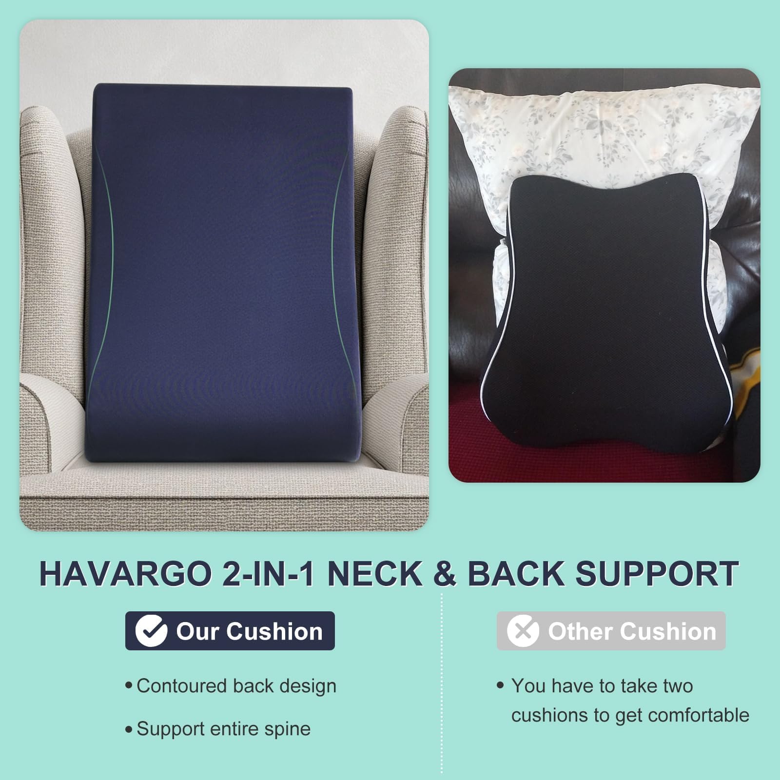 HAVARGO foam cross section highlighting high-resilience support benefit