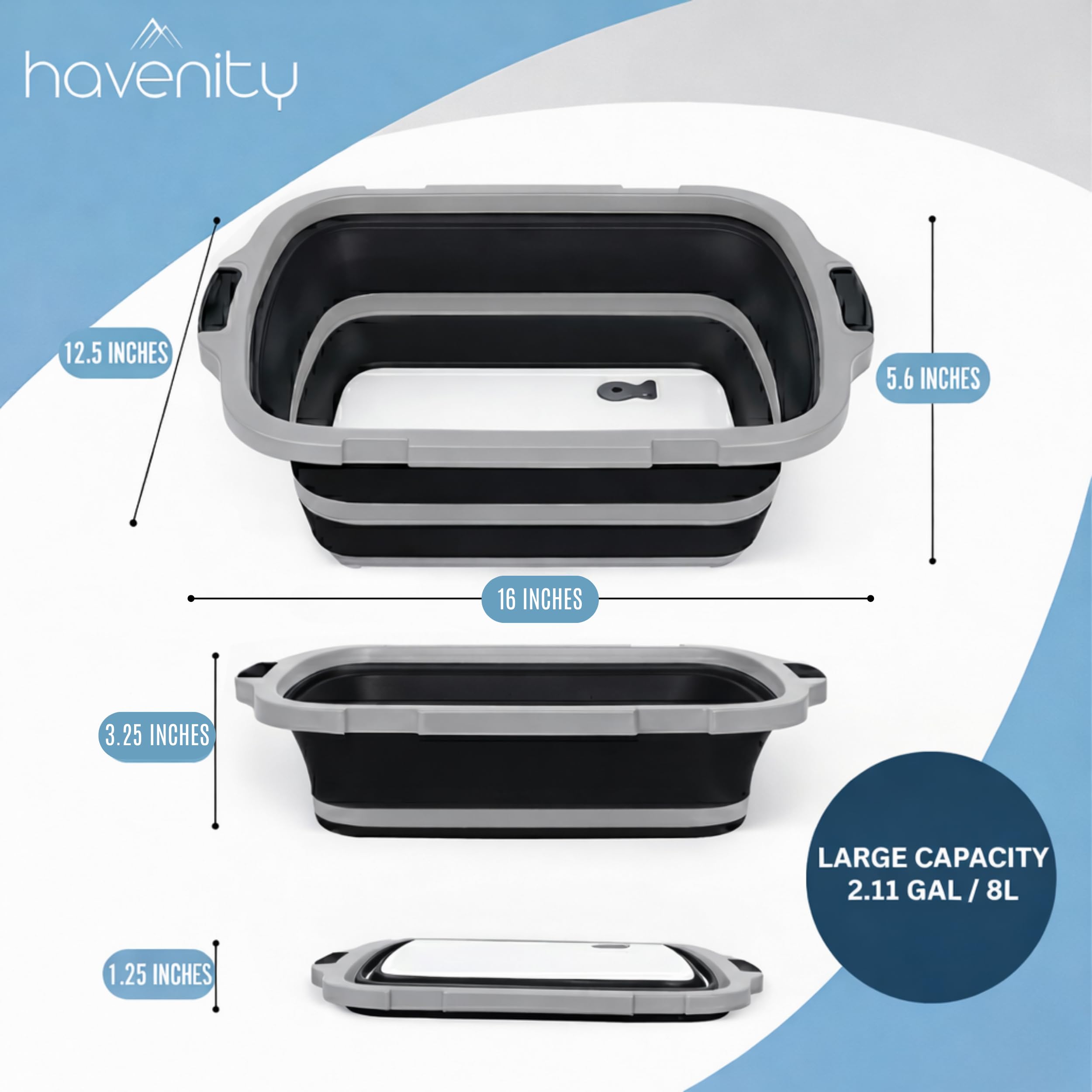 Havenity cutting board top view demonstrating broad chopping surface and clean cuts
