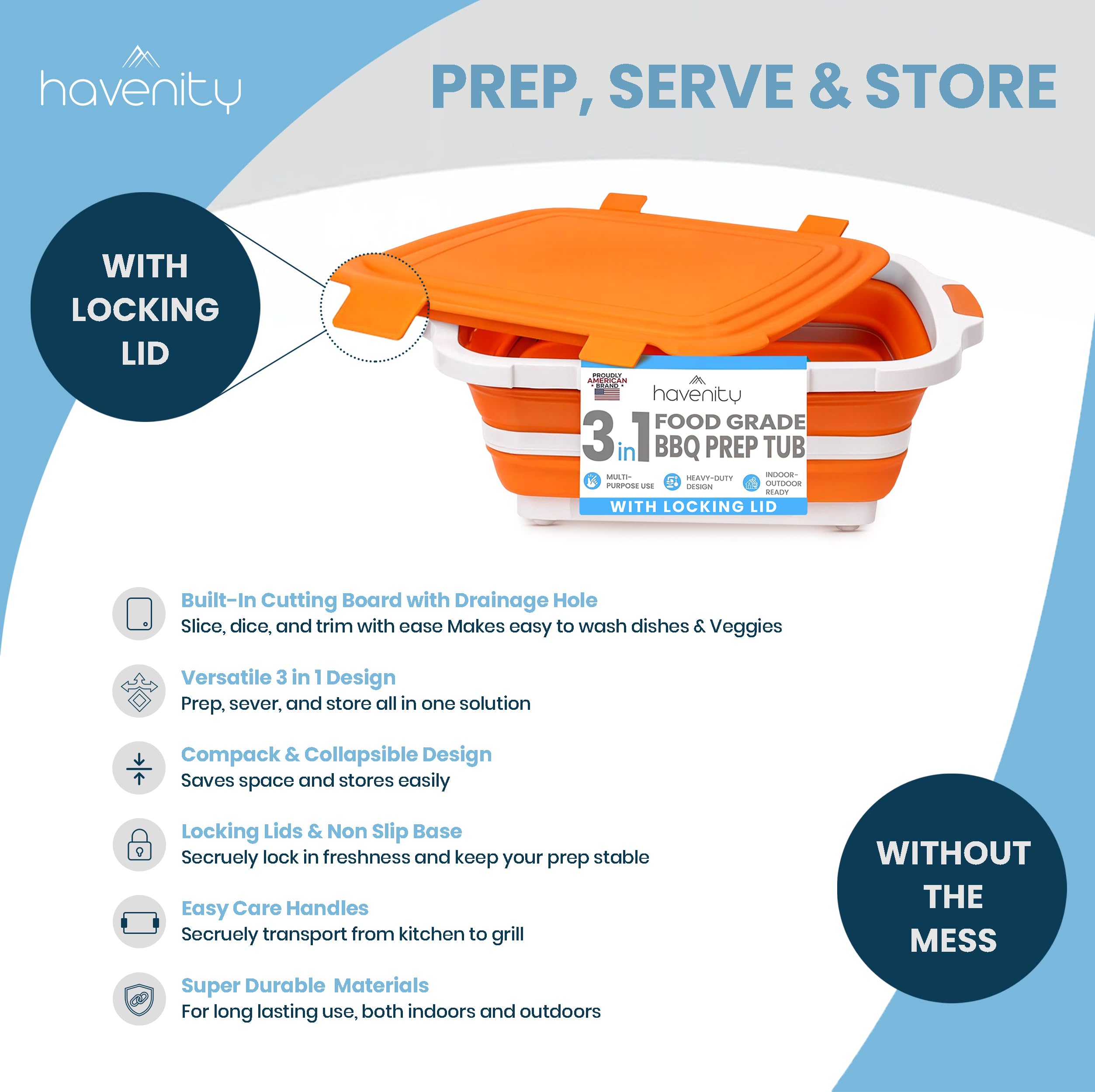 Havenity expanded basin ready for washing or marinating ingredients