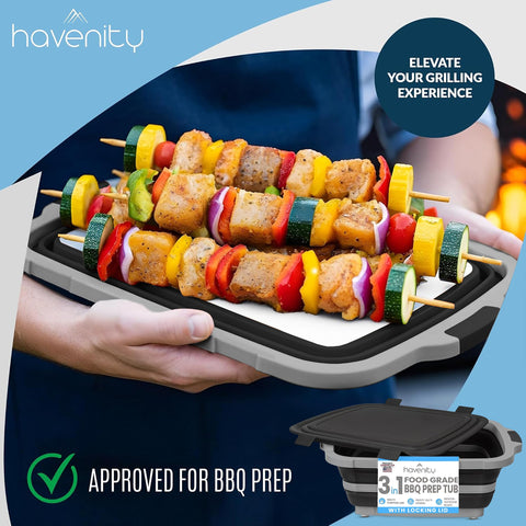 Havenity expanded basin holding ingredients for washing and marinating