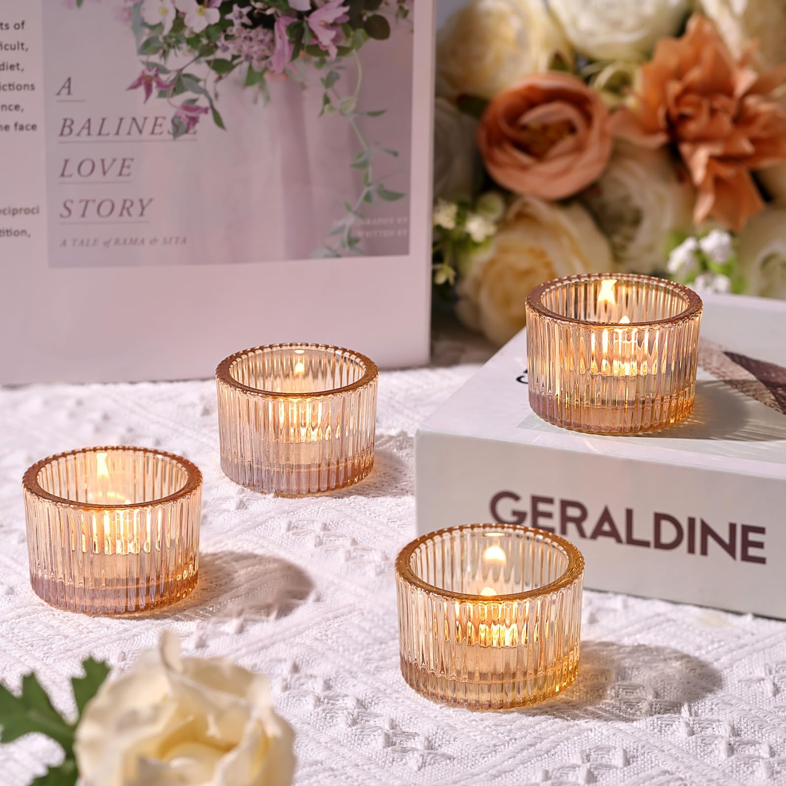 HAVITI grouped holders on a dining table creating elegant centerpiece lighting