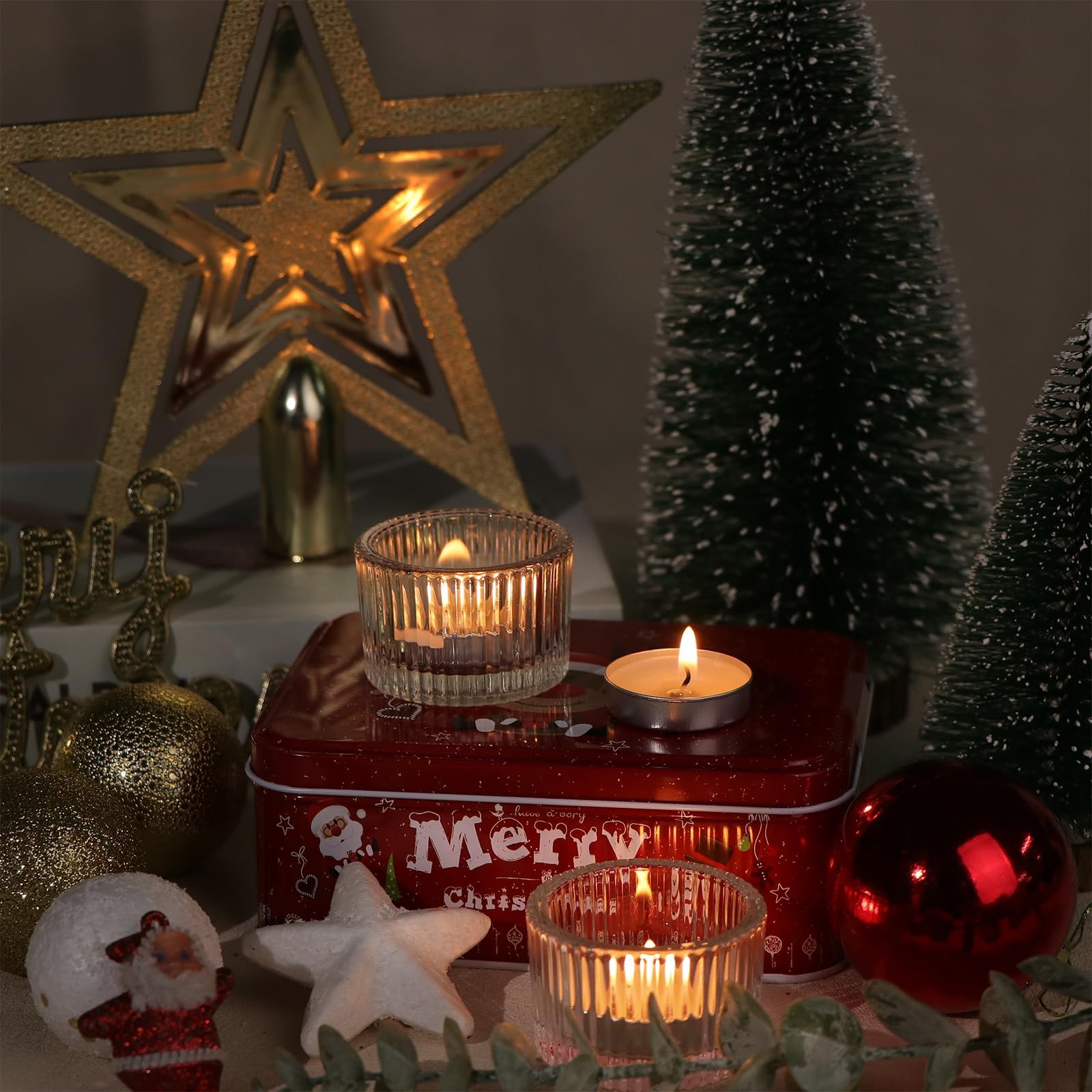HAVITI romantic wedding centerpiece with holders adding atmospheric shimmer