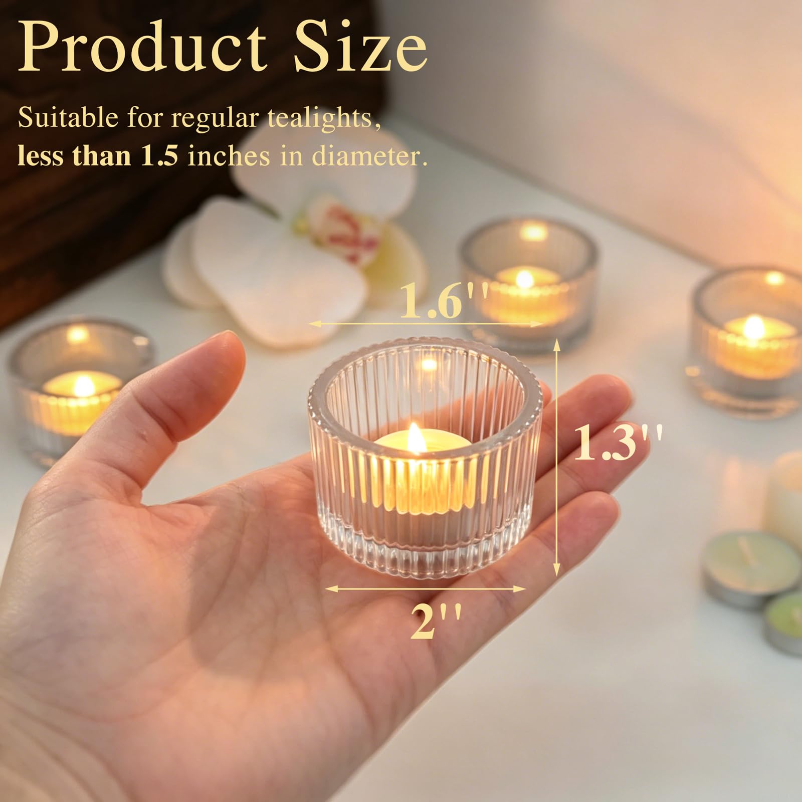 HAVITI textured glass close-up highlighting lines that enhance candlelight