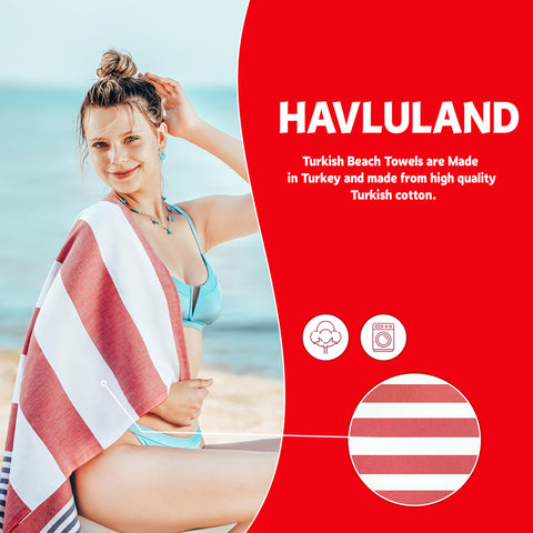 HAVLULAND towel spread on sand illustrating sand-free shaking benefit