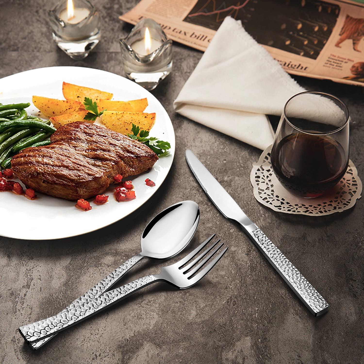 HaWare dinner knife and fork profile emphasizing balanced design and control benefit