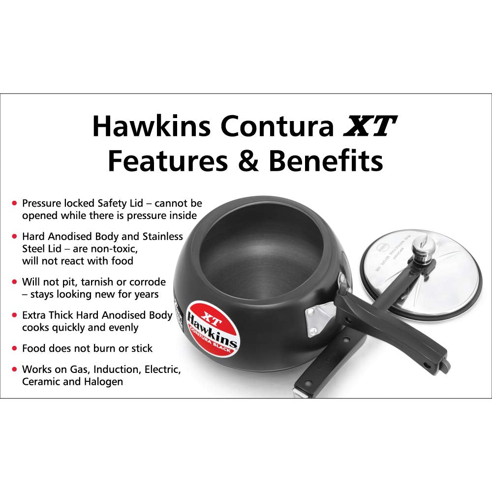 HAWKINS Contura lid detail with safety features visible for secure pressure cooking