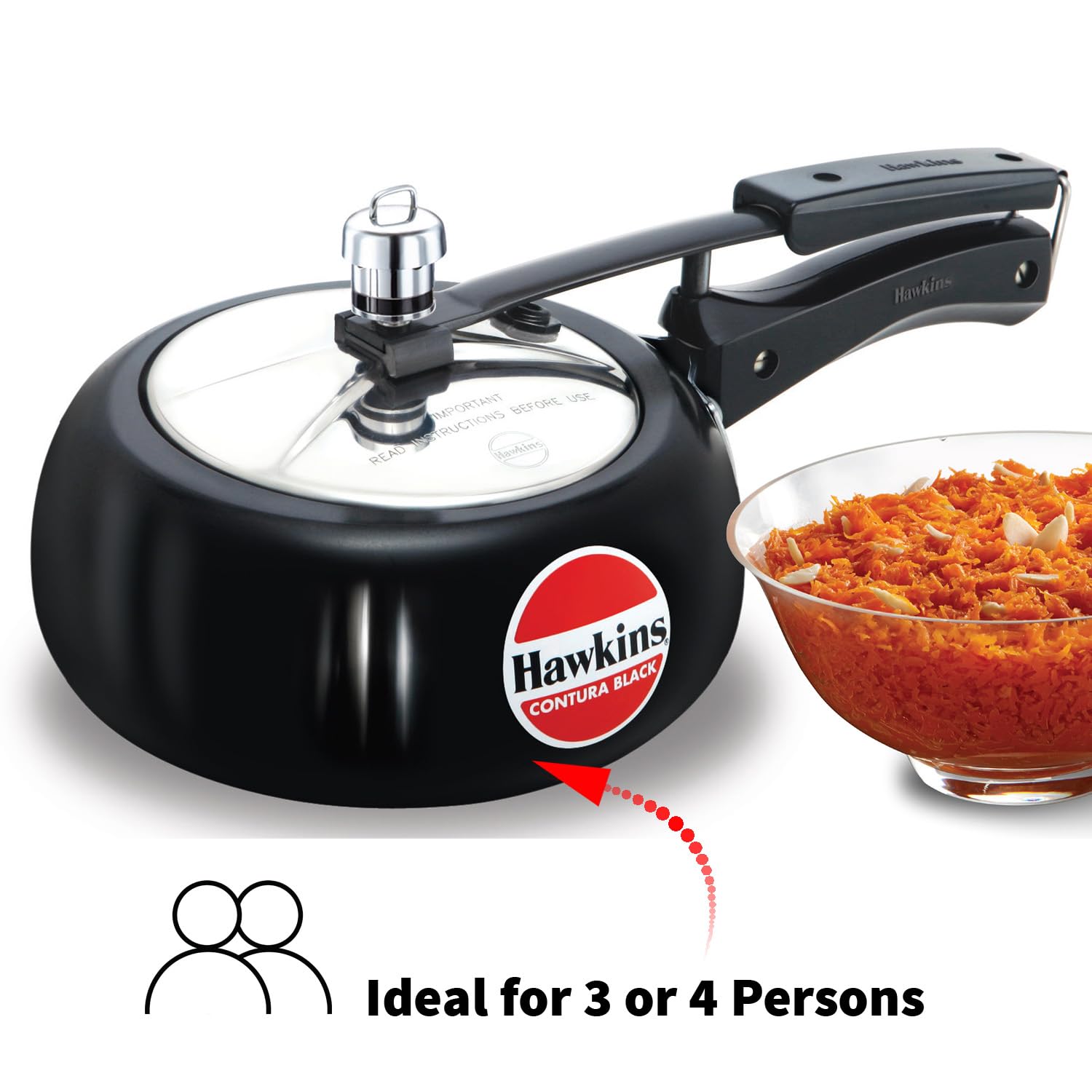HAWKINS Contura stainless-steel lid close-up for secure sealing