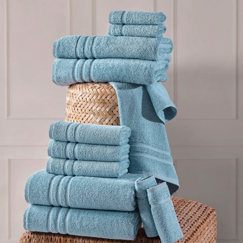 Hawmam Linen hand towel draped over sink for convenient drying
