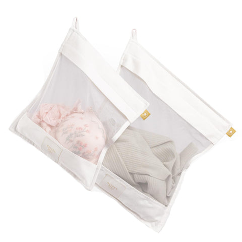 Hayden Hill front packaging showing two organic cotton mesh laundry bags protecting garments