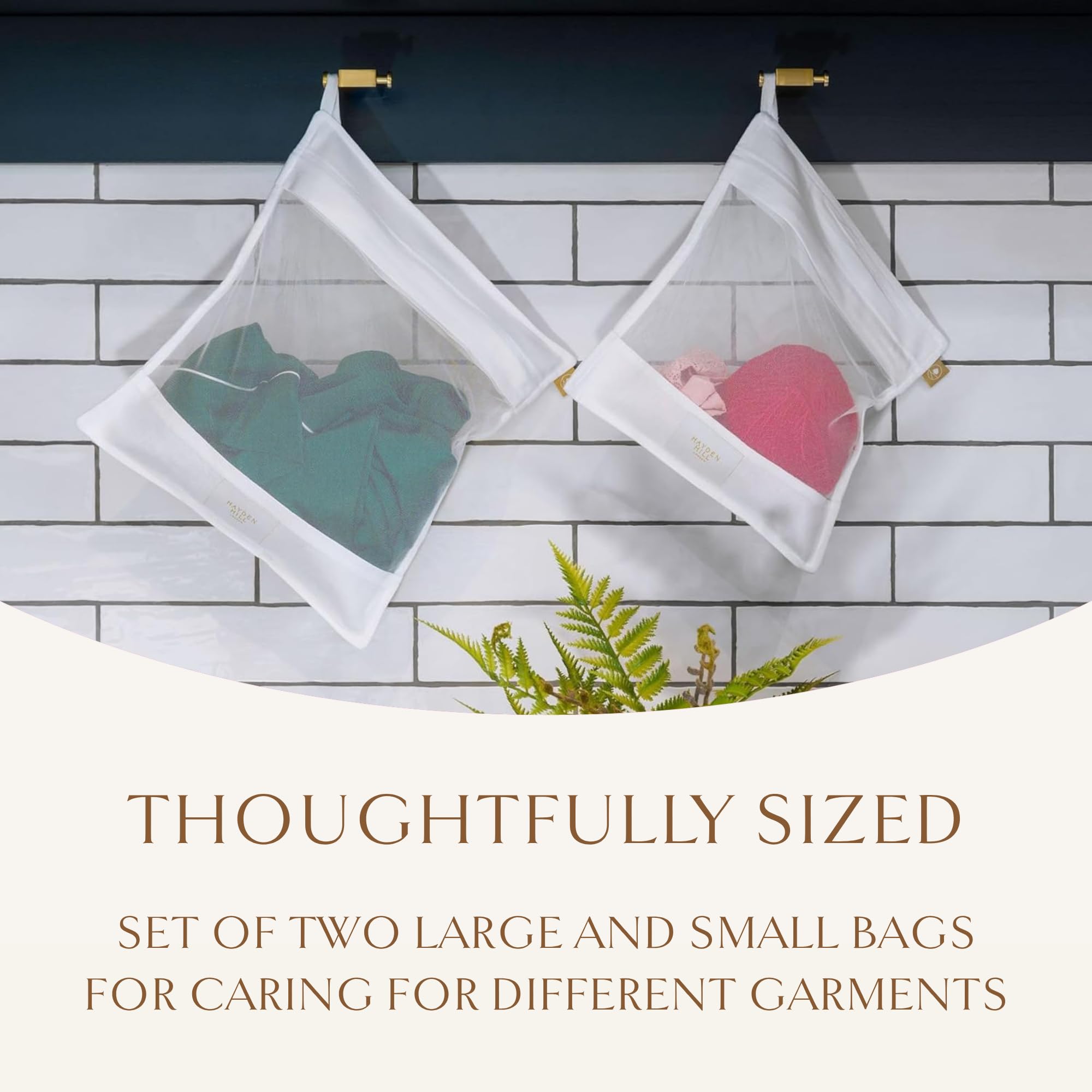 Hayden Hill reinforced hanging loop detail for easy storage and air-drying convenience