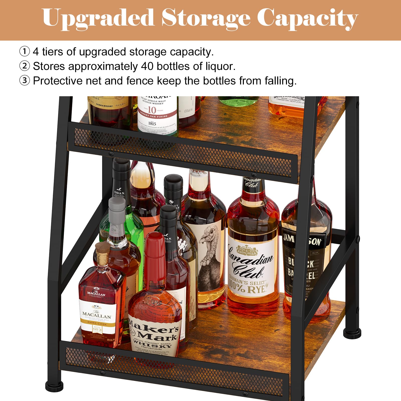 Hayexiha horizontal bottle display showing label visibility and easy access benefit