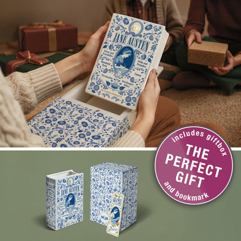 Hazel & Harold's Delft-inspired blue-and-white pattern emphasizing classic elegance
