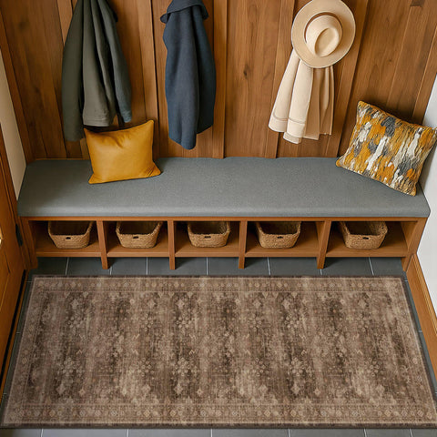 Hazo Haus bathroom runner placed for absorbency and traction