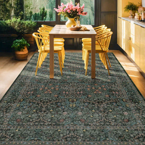 Hazo Haus freshly unboxed rug with creases flattening, recovers after unrolling