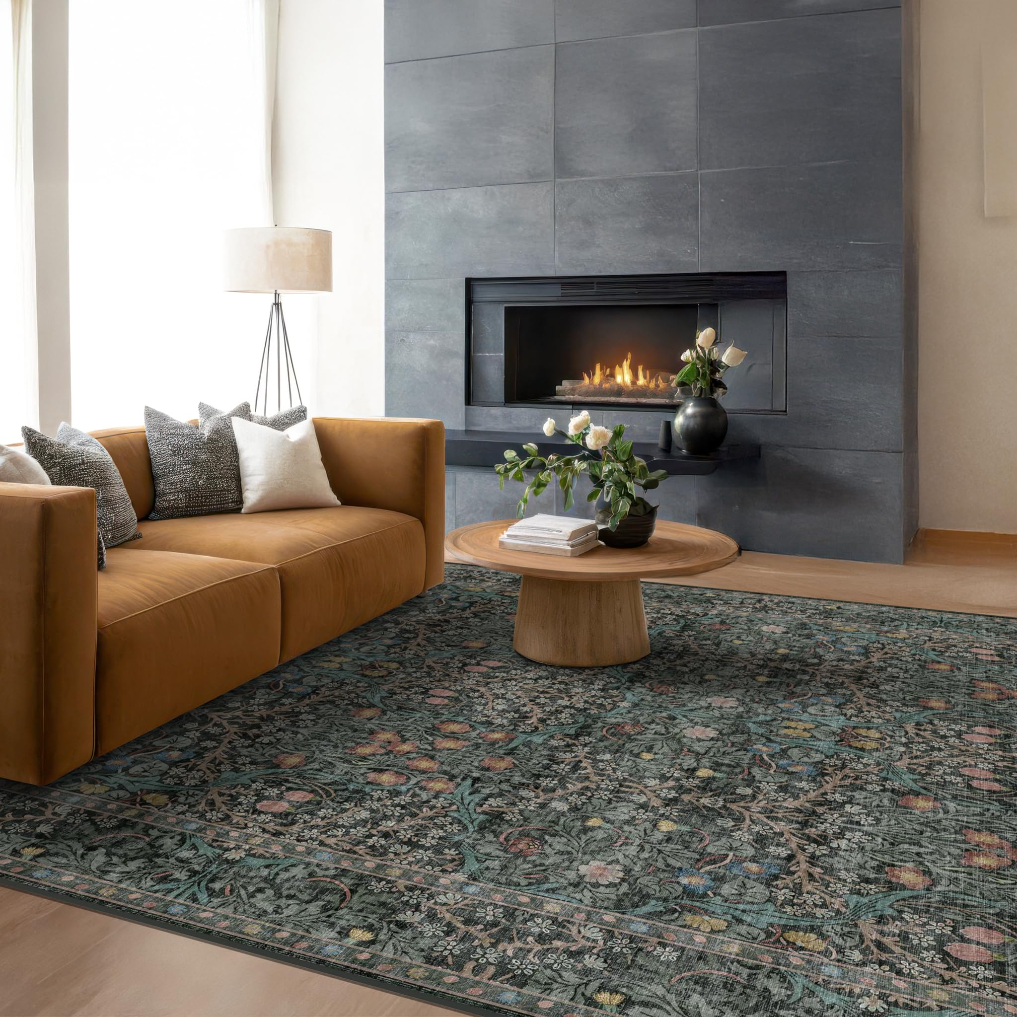 Hazo Haus rug in family room with child and pet, durable for everyday life