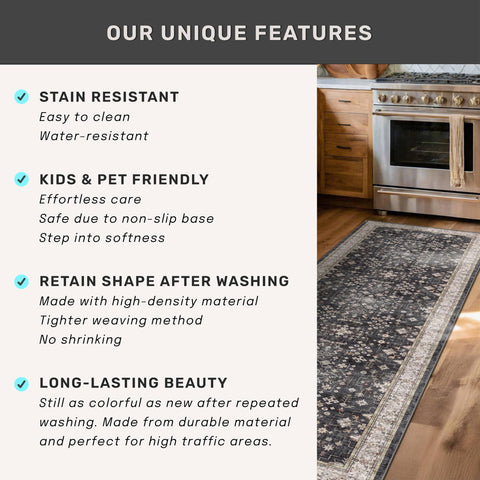 Hazo Haus rug placed in kitchen showing cushioned standing comfort and spill tolerance