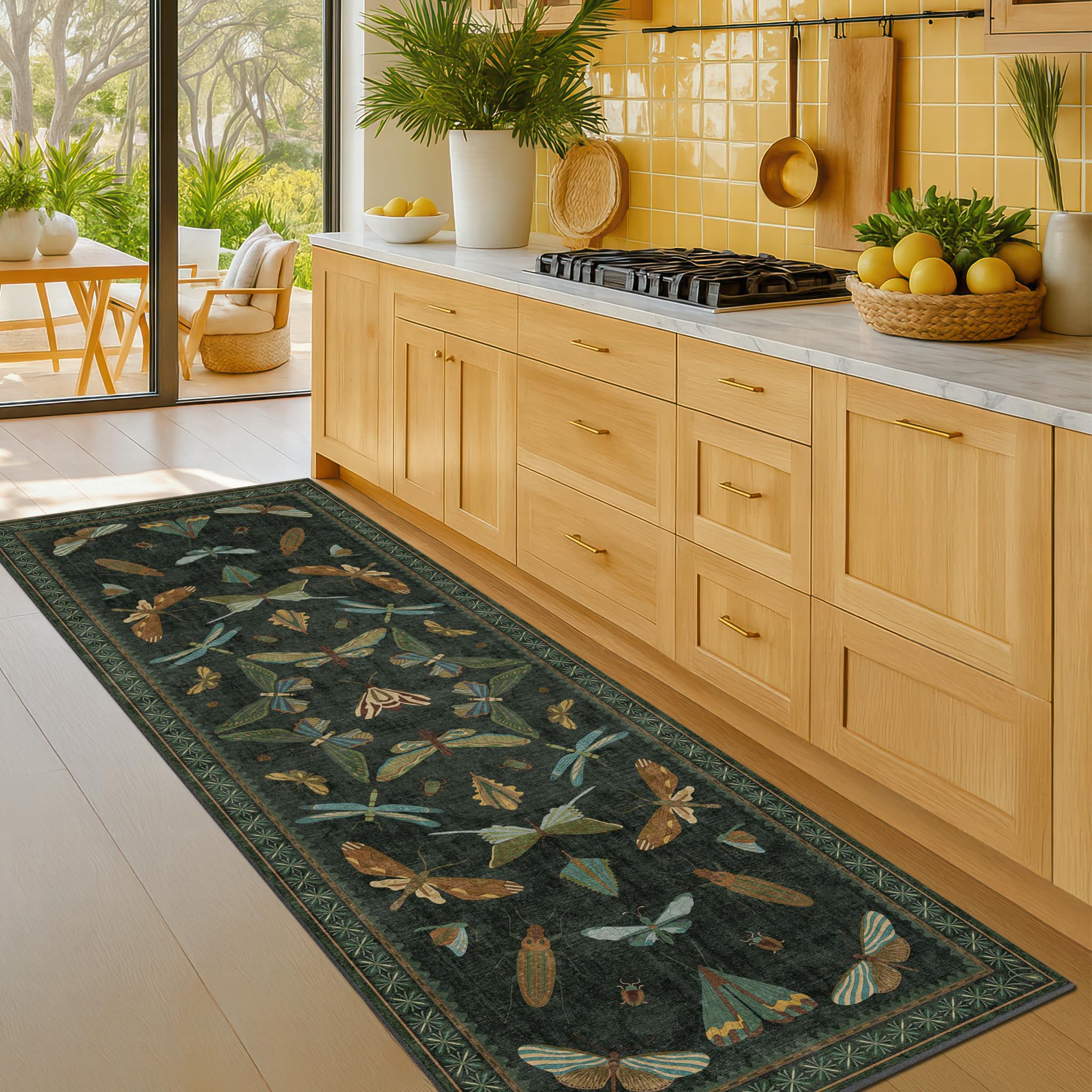 Hazo Haus runner in bathroom setting adding vintage charm and durability