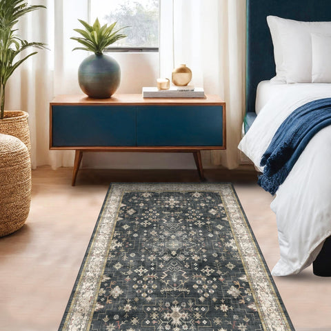 Hazo Haus rug in a reading nook showing cozy boho aesthetic and comfort