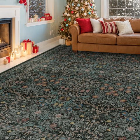 Hazo Haus rubber non-slip backing detail, secures rug and prevents slipping