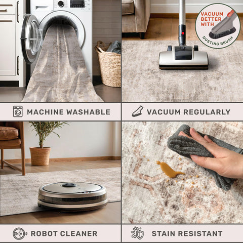 Hazo Haus non-slip rubber backing visible for secure floor grip