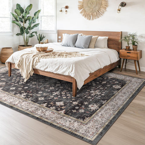 Hazo Haus rug unboxed with crease relaxing after rolling for quick setup