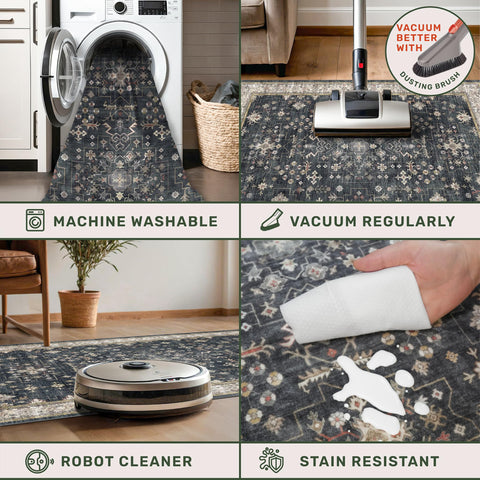 Hazo Haus non-slip rubber backing detail protecting floors and preventing shifts