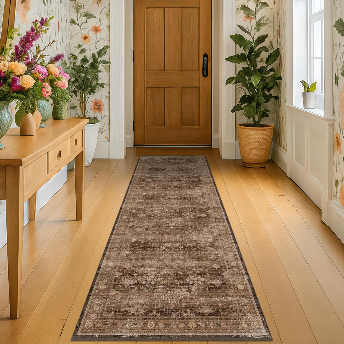 Hazo Haus runner front view showing full boho pattern and warm tones
