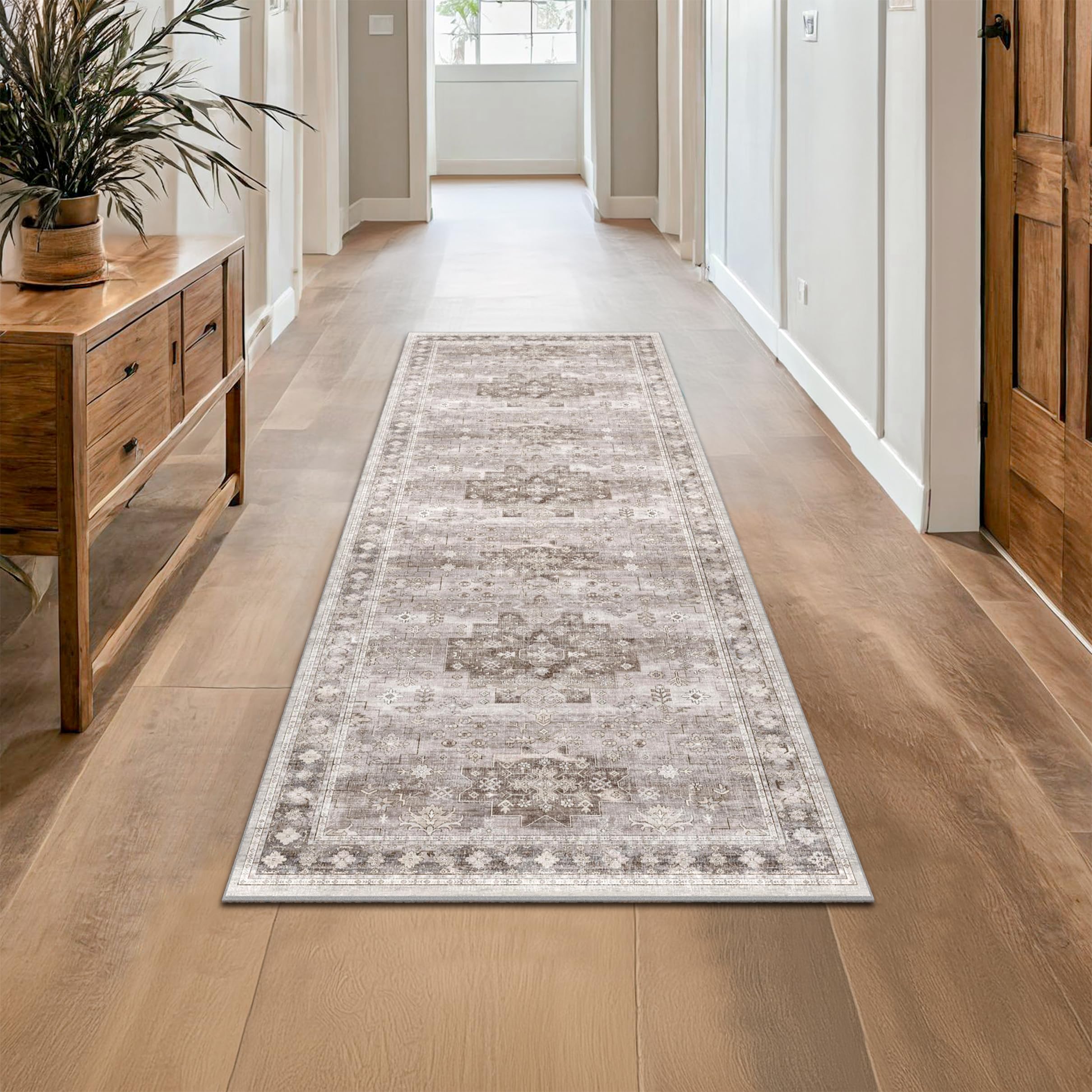 Hazo Haus runner in hallway with scale reference to doorway and furniture protection