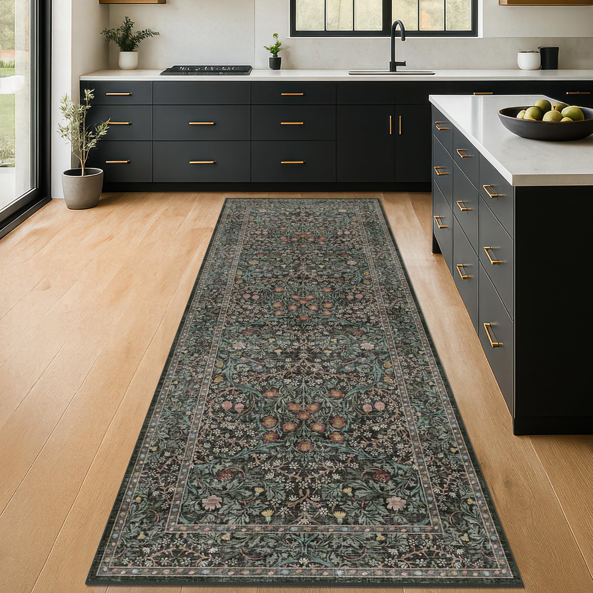 Hazo Haus front view of vintage floral runner showing full pattern and color benefits