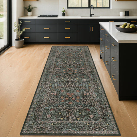 Hazo Haus front view of vintage floral runner showing full pattern and color benefits