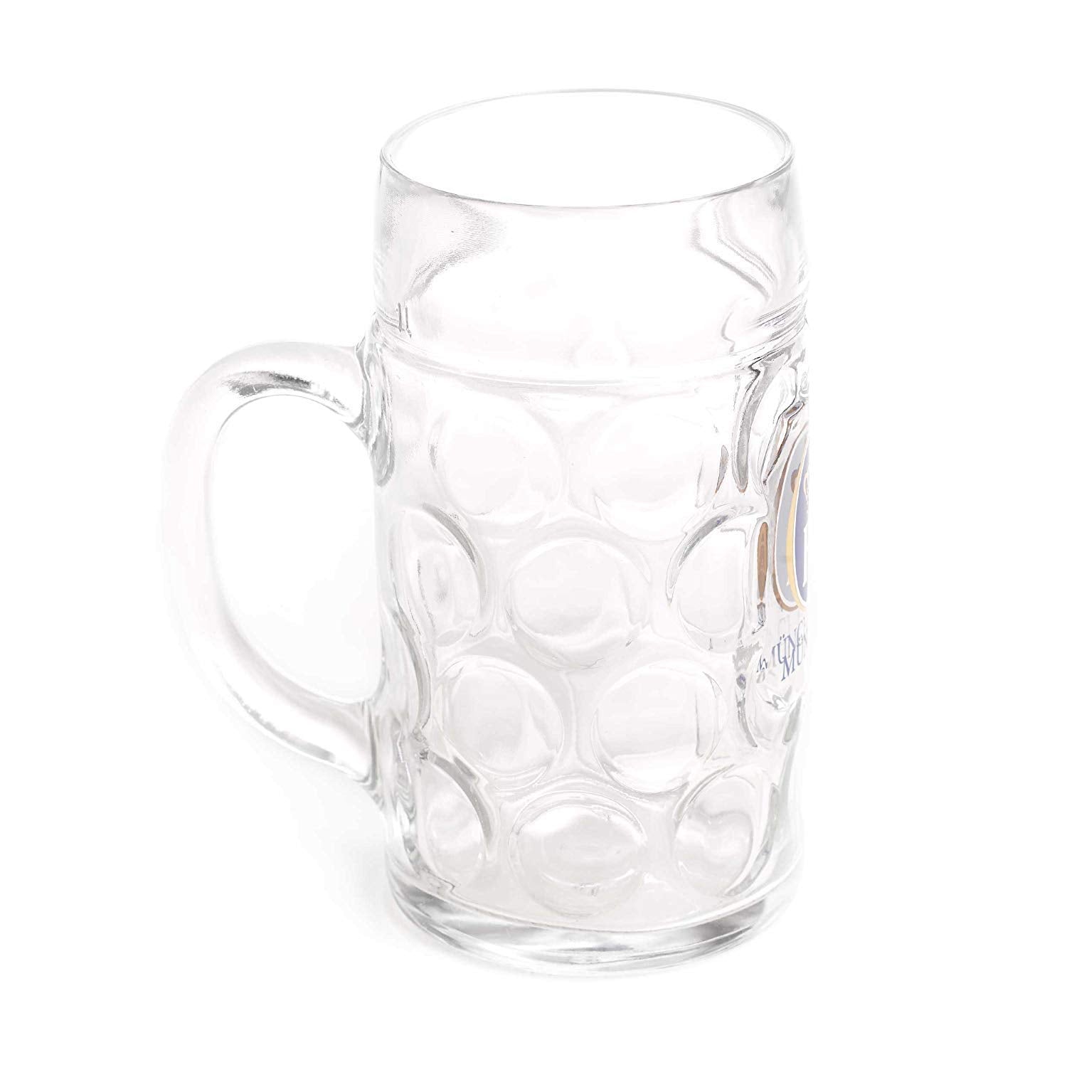 HB-101 stein next to a beer bottle for scale, clarifies one-liter size and party-ready capacity