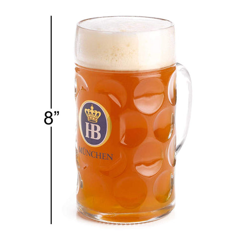 HB-101 stein being filled with beer, demonstrates ergonomic handle and practical pouring benefit